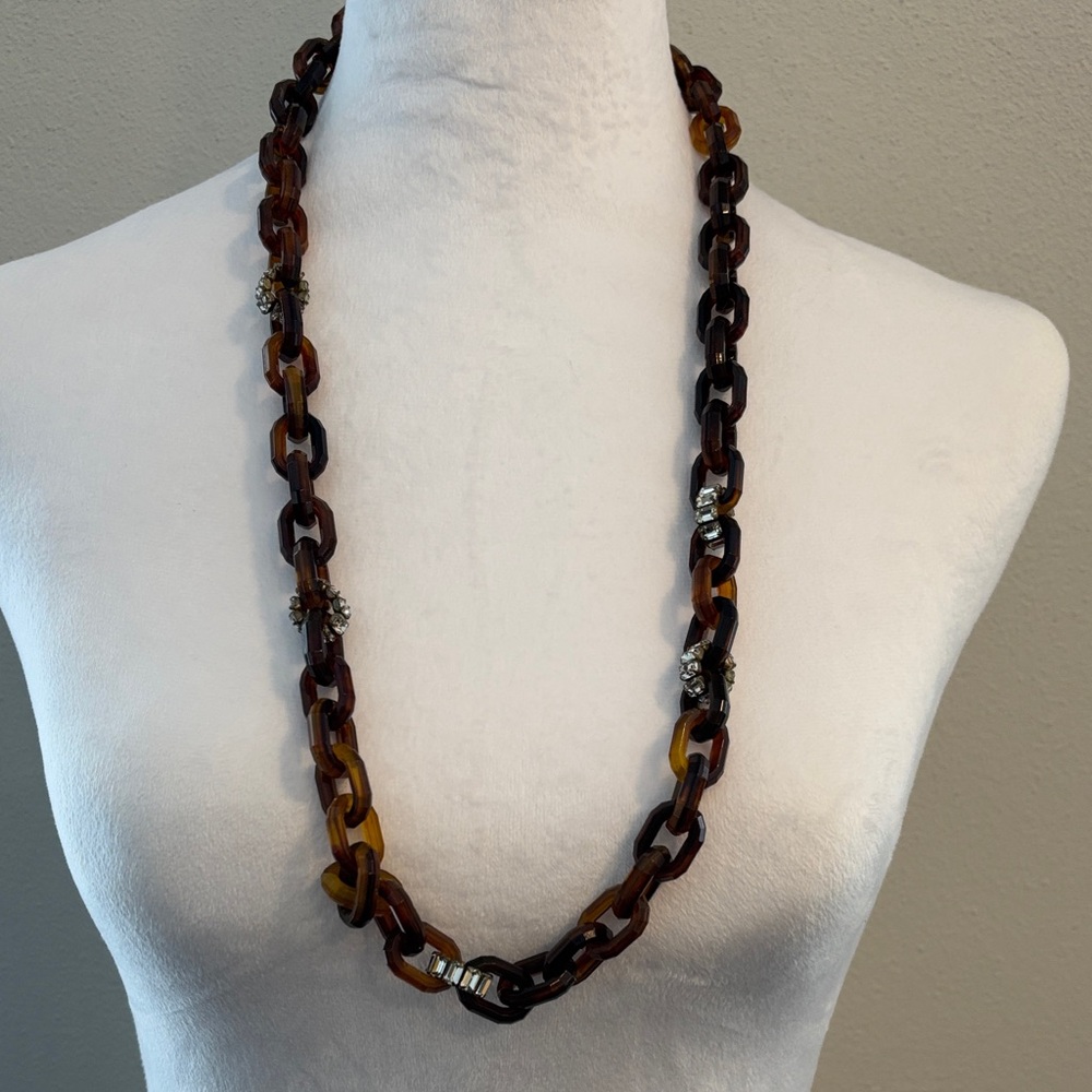 J. Crew  Tortoiseshell Link Necklace & Bracelet Set (bracelet not JC)